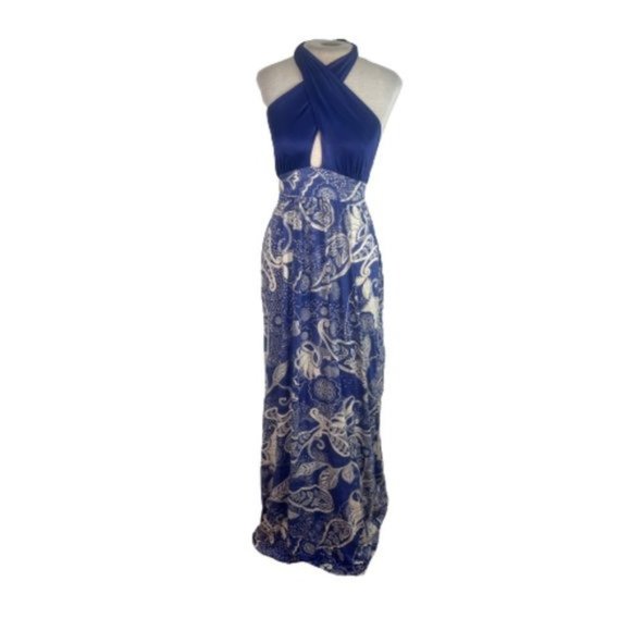 MNG Mango Dresses & Skirts - MNG Mango Halter Maxi Dress Blue Gray XS
